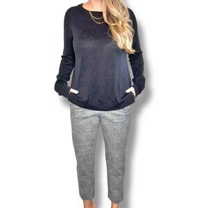 Lululemon Black Sweater Crewneck Long Length High Low Slit Side Hem Women’s S/M